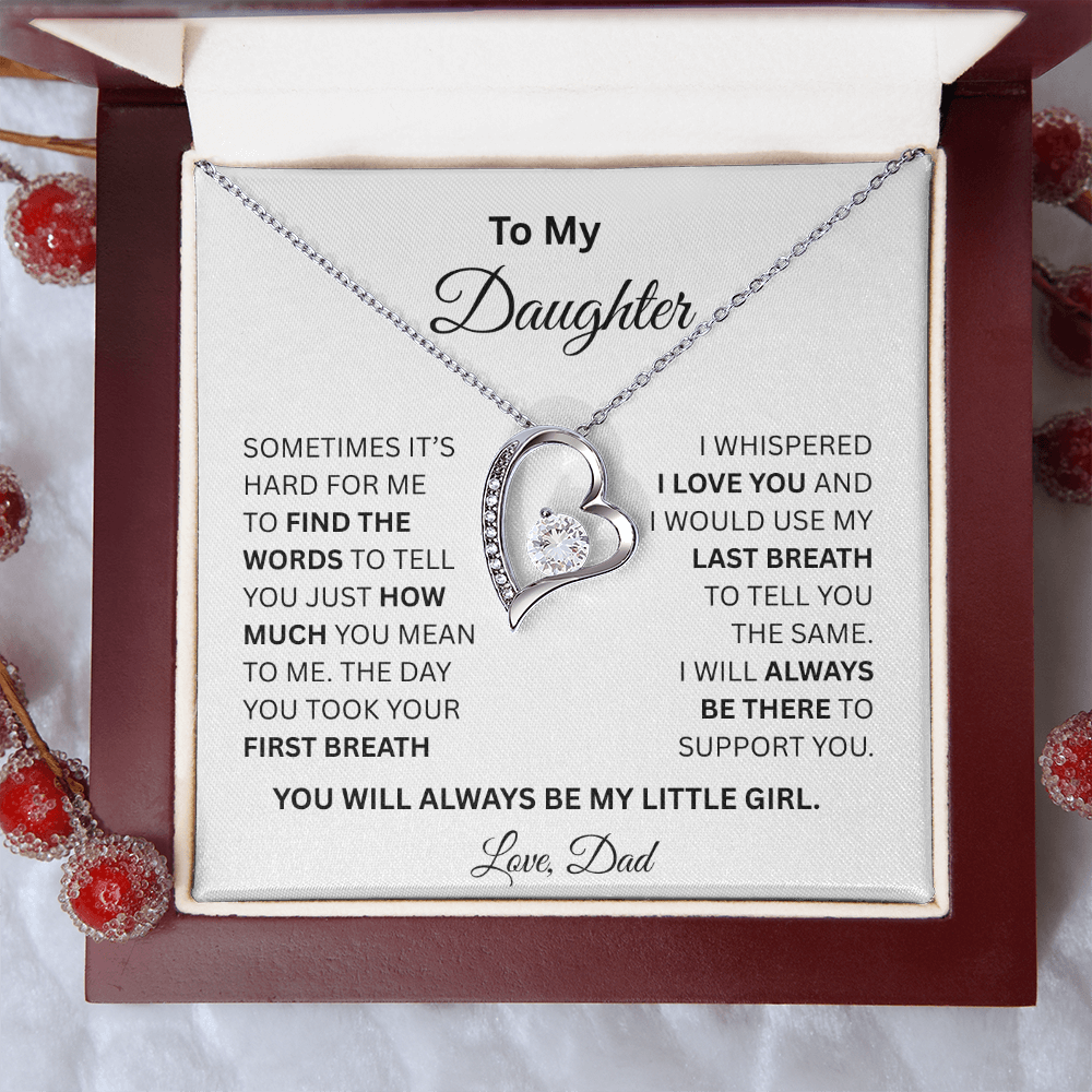 Gift for Daughter Love Dad "My Little Girl" Necklace
