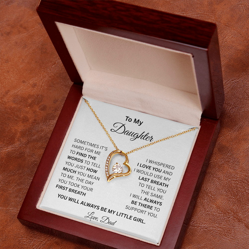 Gift for Daughter Love Dad "My Little Girl" Necklace