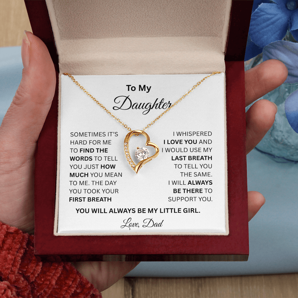 Gift for Daughter Love Dad "My Little Girl" Necklace
