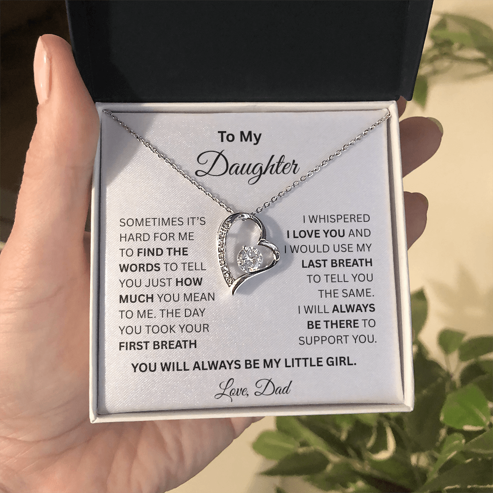 Gift for Daughter Love Dad "My Little Girl" Necklace