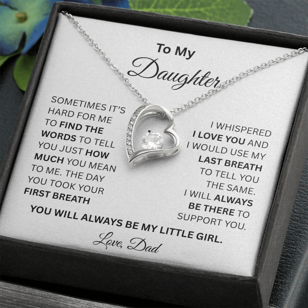 Gift for Daughter Love Dad "My Little Girl" Necklace