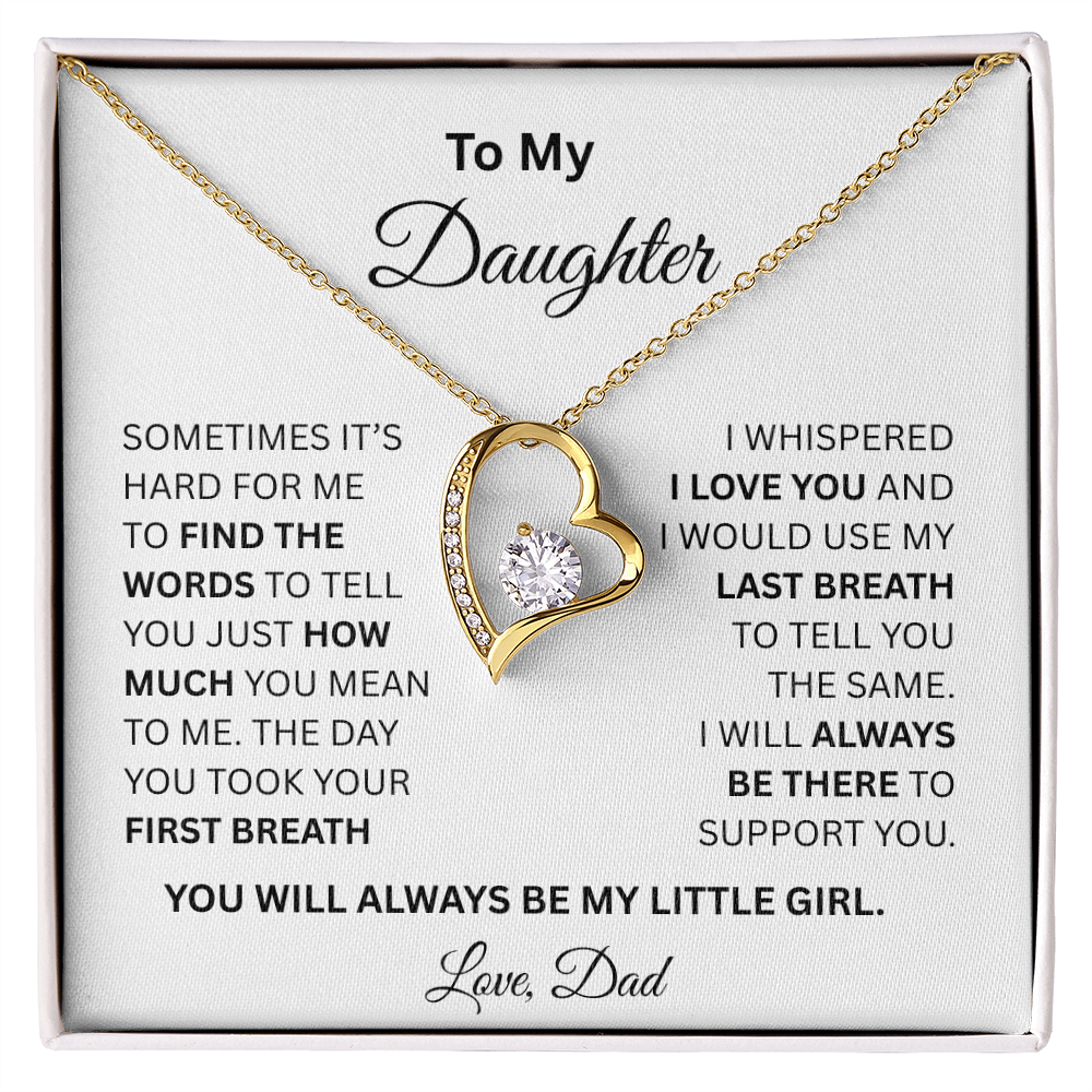 Gift for Daughter Love Dad "My Little Girl" Necklace