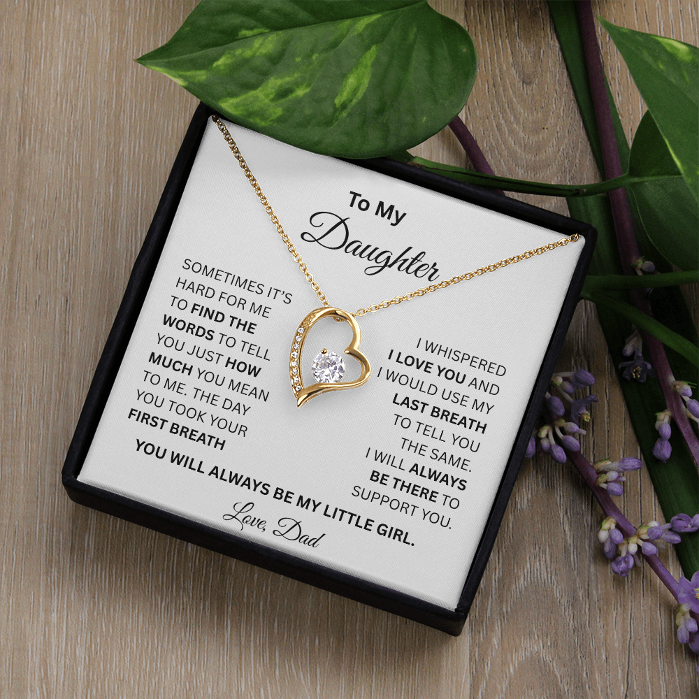 Gift for Daughter Love Dad "My Little Girl" Necklace