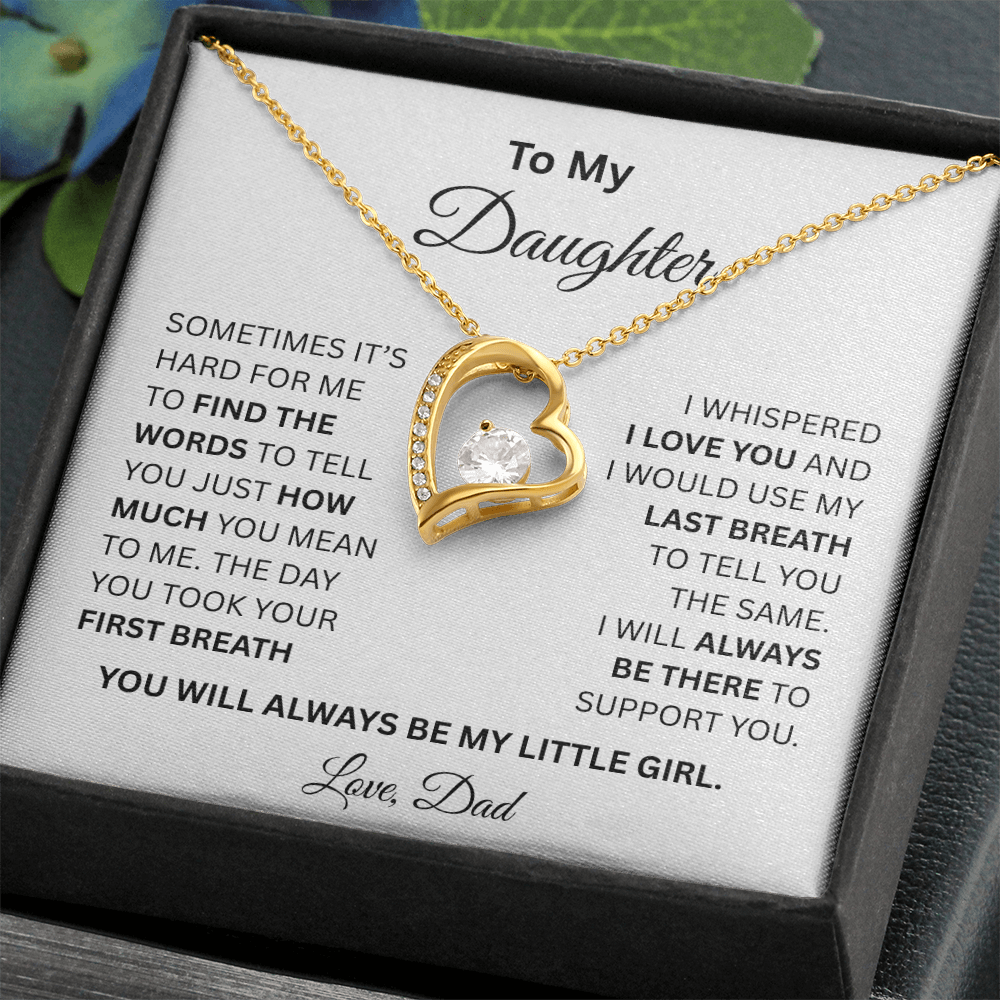 Gift for Daughter Love Dad "My Little Girl" Necklace