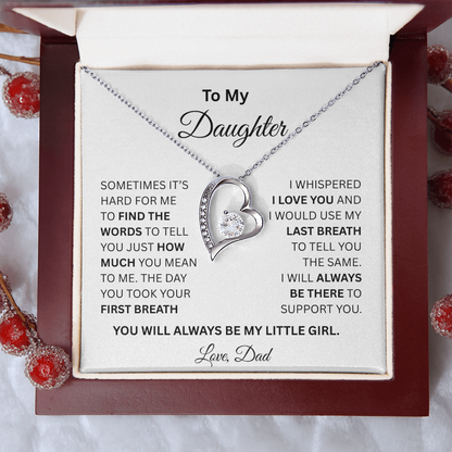 Gift for Daughter Love Dad  "My Little Girl" Necklace