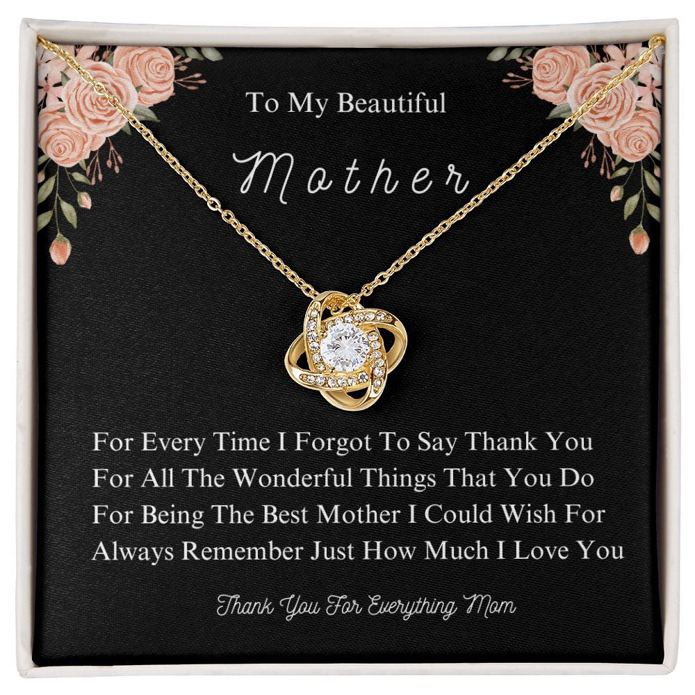 A Mother's Love, Forever Cherished - Elegant Knot Necklace