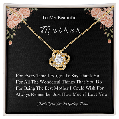 A Mother's Love, Forever Cherished - Elegant Knot Necklace