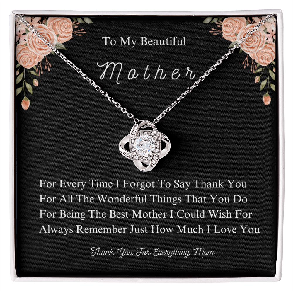 A Mother's Love, Forever Cherished - Elegant Knot Necklace