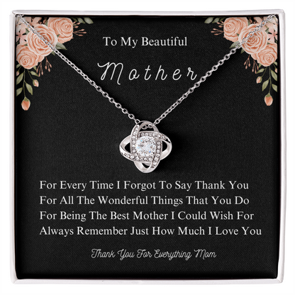 A Mother's Love, Forever Cherished - Elegant Knot Necklace