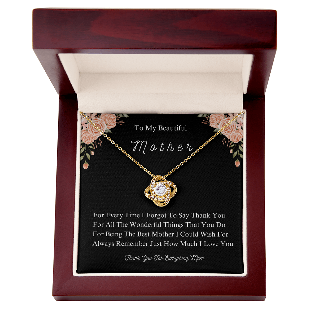 A Mother's Love, Forever Cherished - Elegant Knot Necklace