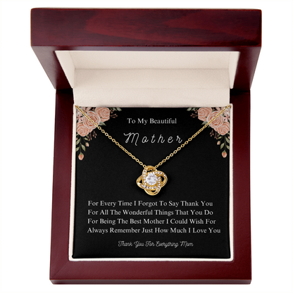 A Mother's Love, Forever Cherished - Elegant Knot Necklace