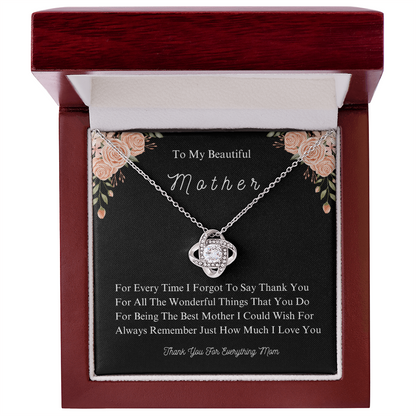 A Mother's Love, Forever Cherished - Elegant Knot Necklace