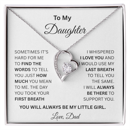 Gift for Daughter Love Dad  "My Little Girl" Necklace