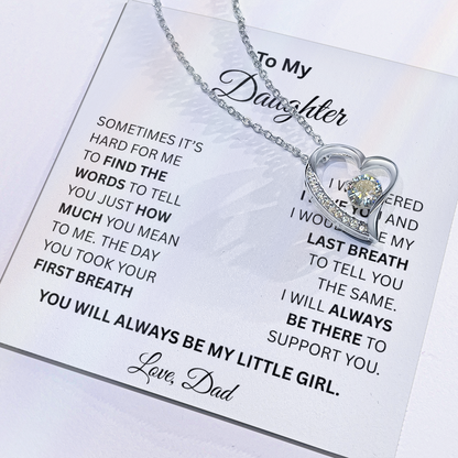 Gift for Daughter Love Dad  "My Little Girl" Necklace