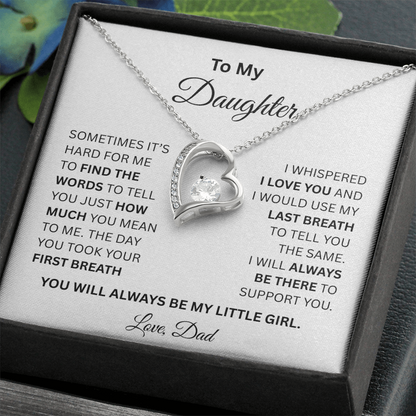 Gift for Daughter Love Dad  "My Little Girl" Necklace